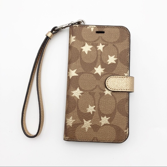 Coach IPhone X Phone Case/Wallet Wristlet
